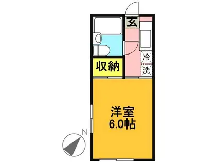 京王線 代田橋駅 徒歩7分 2階建 築38年(1K/1階)の間取り写真