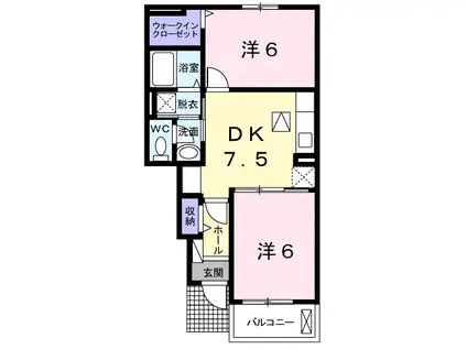 メゾン ド セイラン I(2DK/1階)の間取り写真