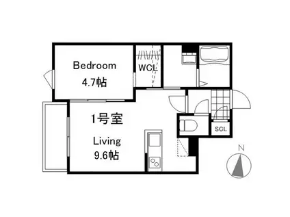 プレスタ南7西16MS(1LDK/2階)の間取り写真