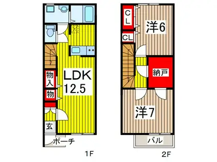 ATRIO(2LDK/1階)の間取り写真