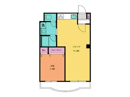 コロリエ光紀(1LDK/1階)の間取り写真