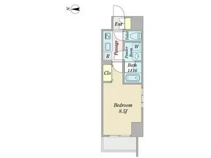 プロシード金山3(1K/6階)の間取り写真