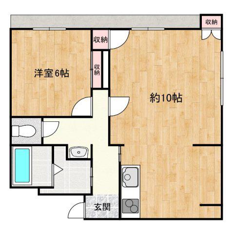 明和マンション(1LDK/2階)の間取り写真