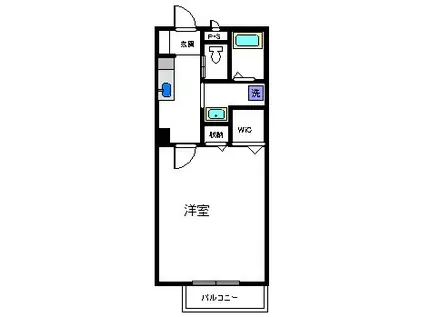 イーストハイコーポ西中原(1K/2階)の間取り写真