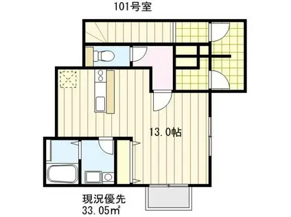 ナチュールメゾン1(ワンルーム/1階)の間取り写真