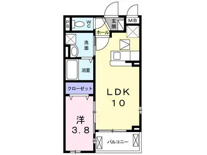 メゾン オーブ(1LDK/1階)の間取り写真