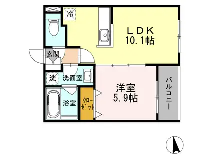 フェンネル浜田山(1LDK/2階)の間取り写真
