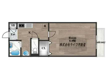 アリエッタ西堤(1K/2階)の間取り写真