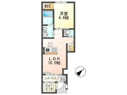 クルール(1LDK/1階)の間取り写真