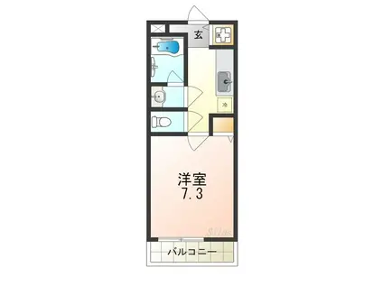 ベルドミール末広II番館(1K/2階)の間取り写真