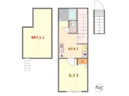 バーミープレイス練馬(1K/2階)の間取り写真