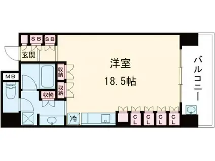 ザ・パークハウス神戸トアロード(ワンルーム/2階)の間取り写真