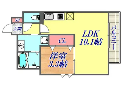 ファーストエフレシア立花Ⅰ(1LDK/1階)の間取り写真