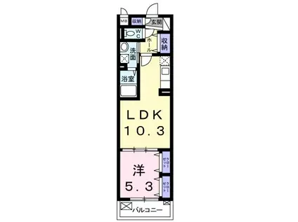 Kヴェスト(1LDK/4階)の間取り写真