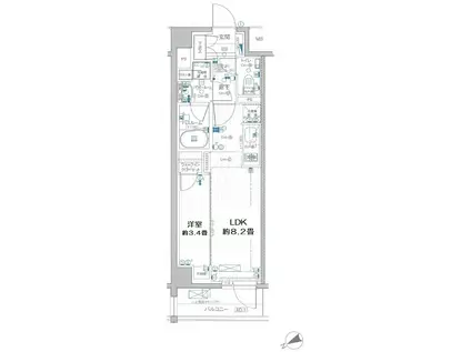 パレステージ西日暮里II(1LDK/3階)の間取り写真