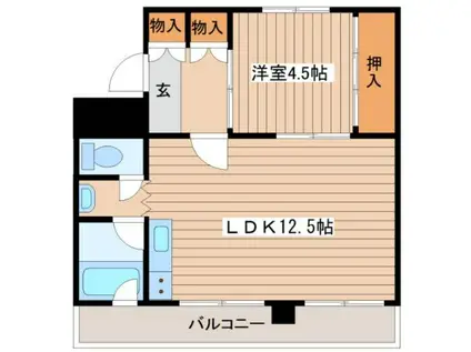ビレッジハウス宮の沢8号棟(1LDK/2階)の間取り写真