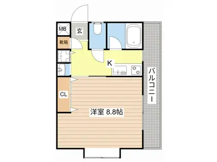 セラビ C EST LA VIE(1K/3階)の間取り写真