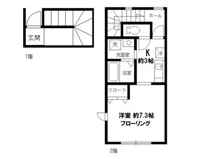 フレグランス(1K/2階)の間取り写真