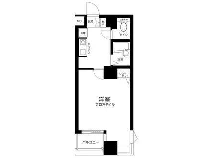 フォレストヒルズ小日向(1K/4階)の間取り写真