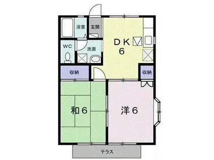 笠原コーポA(2DK/1階)の間取り写真
