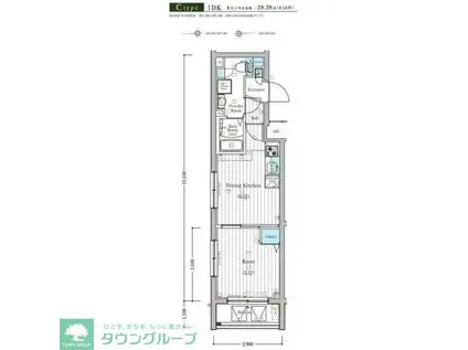 MAXIV百合ヶ丘TRE(1DK/2階)の間取り写真