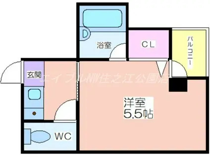 アスカマンション(1K/3階)の間取り写真