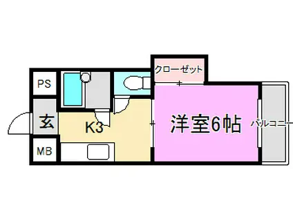 北島ハイツ(1K/2階)の間取り写真
