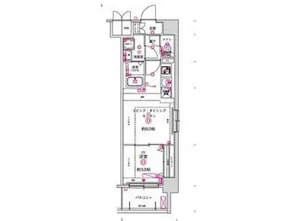 CREST TAPP 京都西京極DEX(1LDK/6階)の間取り写真