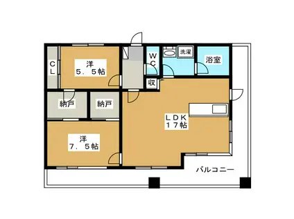 CASA COMODO(2LDK/6階)の間取り写真