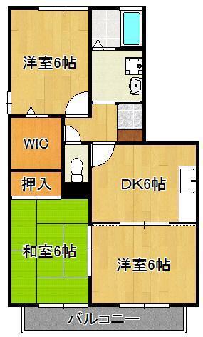 BEEASE(3DK/2階)の間取り写真