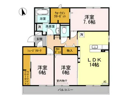 ヴォン・プレミアージュ(3LDK/3階)の間取り写真