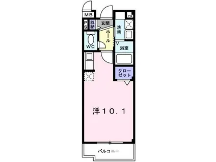 プログレN(ワンルーム/1階)の間取り写真