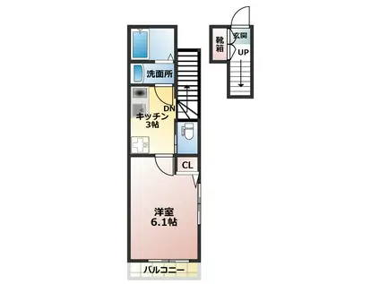 カーサブランカ目白(1K/2階)の間取り写真