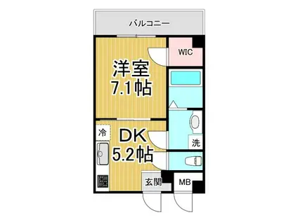 ELEGANTE宝塚(1DK/2階)の間取り写真