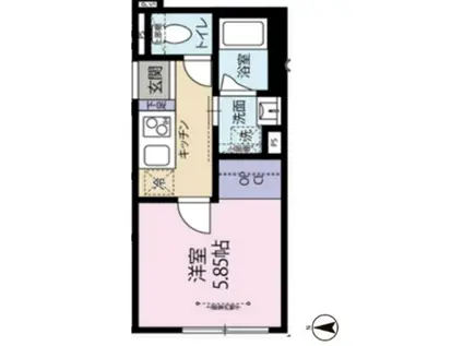 東武東上線 ときわ台 敷礼無 独立台有  3月下旬入居可(1K/3階)の間取り写真
