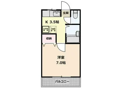 第二ハイツ清住(1K/2階)の間取り写真