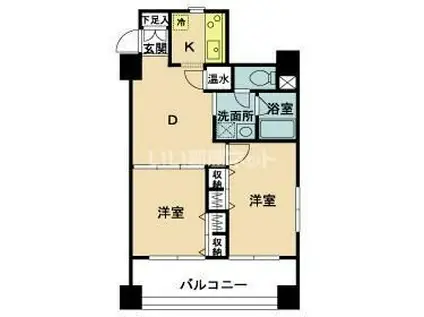 ラ・ペール・モリ(2DK/3階)の間取り写真