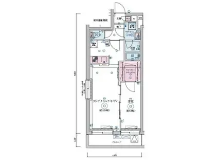 リヴシティ恵比寿 3階(1LDK/3階)の間取り写真