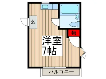 メゾン・ド・ソレイユ(ワンルーム/2階)の間取り写真