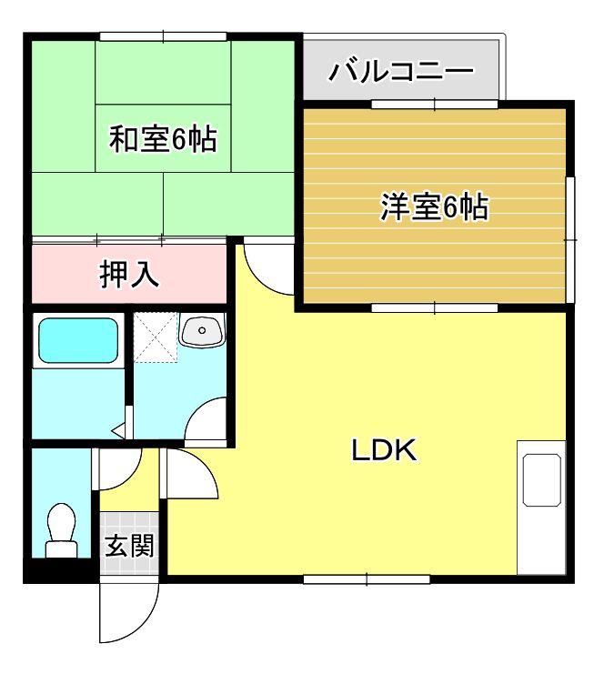 RSハイツI(2LDK/1階)の間取り写真