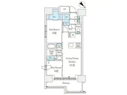 リテラス西日暮里(2LDK/3階)の間取り写真