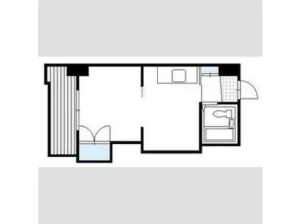 サウスフォーII(1DK/2階)の間取り写真