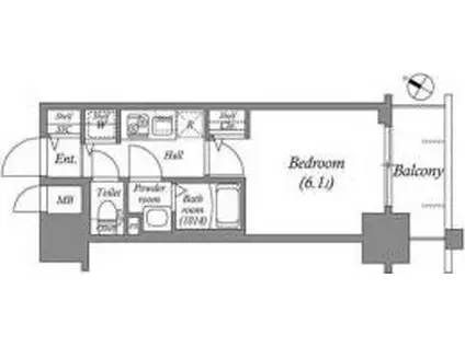 メインステージ大阪ノース MARK(1K/5階)の間取り写真