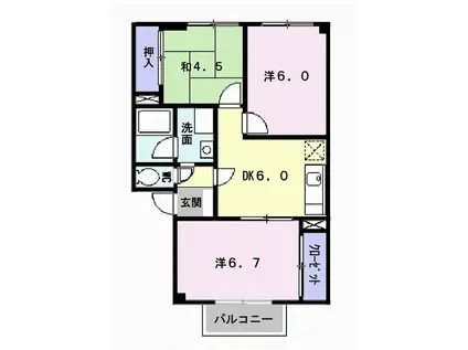 メゾン・アンソレイエIB(3DK/2階)の間取り写真