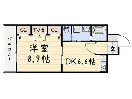 コスモス小倉駅前II(1DK/5階)の間取り写真