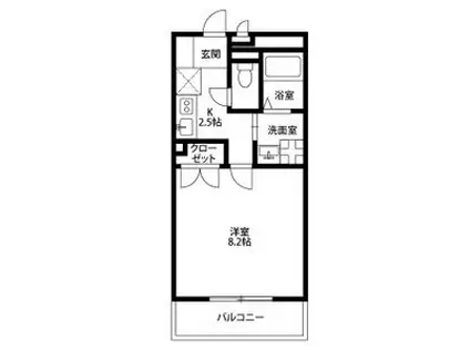 アンプルールフェール きたじま(1K/3階)の間取り写真