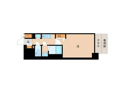 ファーストフィオーレ尼崎グランウエスト(1K/1階)の間取り写真