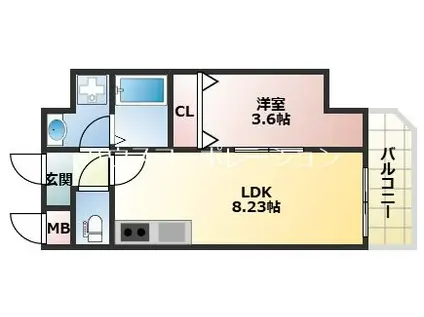 メゾンプレミア6(1LDK/9階)の間取り写真