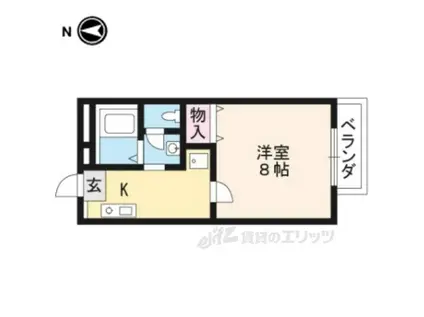 ルミエール小林(1K/2階)の間取り写真