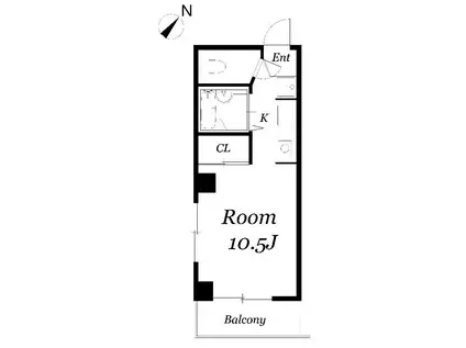 ヴェルト21(ワンルーム/2階)の間取り写真